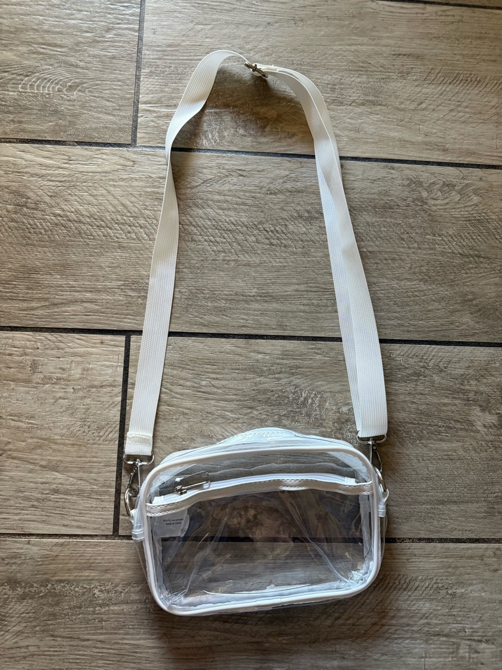 Clear White Crossbody Bag – Transparent Travel Shoulder Pouch
